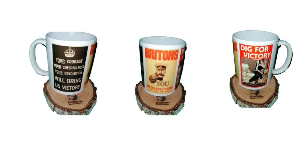 Personalised Bespoke Tea Coffee Mug Gifts by Retrosheep.com Handmade in Wales